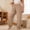 *Khaki, variant on Women's Plus Size High Waist Wide Leg Pants,Casual Elastic Waist Trousers with Pockets Yellow,Women's Plus XXL