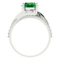 thumbnail image 4 of Solitaire with Accents Engagement Ring for Women - 1.71ct Simulated Emerald in 14K White Gold Promise Ring, 4 of 6