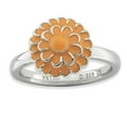 thumbnail image 1 of Solid 925 Sterling Silver Enamel Stackable Chrysanthemum Ring Eternity Band Size 7, 1 of 5