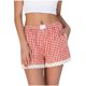 thumbnail image 3 of TaTaai Women's Elastic Waist Lounge Shorts Plaid Fabric with Lace Accent Trim Comfortable Sleep Pants for Home Wear and Relaxation Gift, 3 of 5