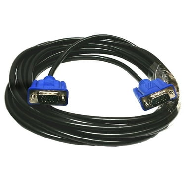 DTECH 65ft (20m) Extra Long VGA Cable Male To Male | Flat Design, Gold Plated For 1080p Monitor/Projector Connection