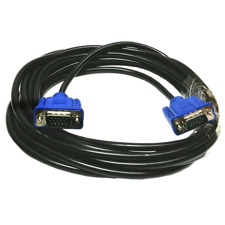 Importer520 Blue Connectors HD15 Male to Male SVGA VGA Long Video Monitor Cable for TV Computer Projector (15