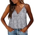 thumbnail image 5 of JIAYUE Women's Tank Tops Sequin Sleeveless Gradient Shiny Glitter V Neck For Party Club Evening Wear Classic Female Camisole, 5 of 5