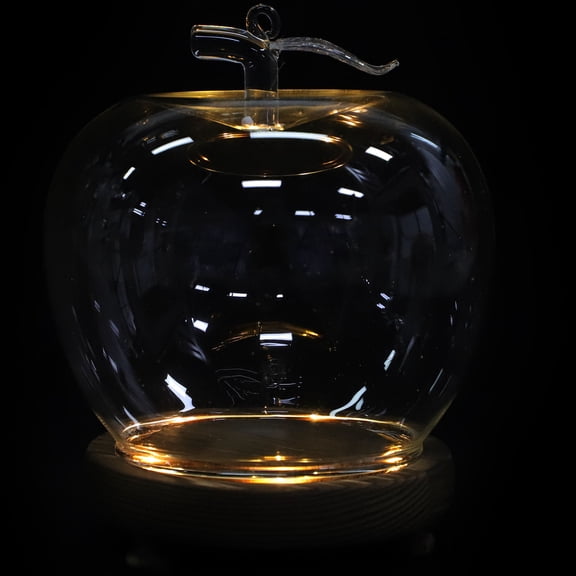 Soimiss Glass Display Cover Apple Shape Glass Dome Dust-proof Romantic Decor Accessory 1Pcs