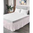 thumbnail image 4 of Pink Spring Floral Wrap Around Bed Skirts for California King Bed 18" Drop,Bed Skirt with Adjustable Elastic Belt Dust Ruffle Bed Valance Elegant Watercolor Summer Botanical Bed Frame Cover, 4 of 7