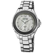 August Steiner Womens Genuine Diamond Watch - Mother-of-Pearl Dial with 10 Genuine Diamond Hour Markers On Stainless Steel Bracelet - AS8064SS