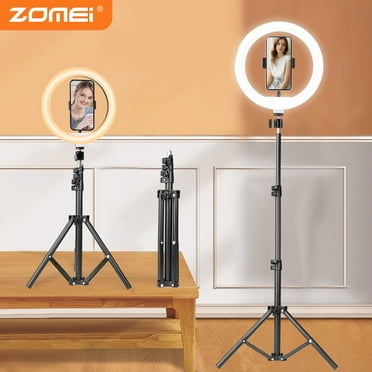 ZOMEI 10.2" LED Selfie Ring Light with Adjustable Tripod Stand and Phone Holder