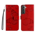 thumbnail image 2 of TECH CIRCLE Galaxy S23 Wallet Case,Butterfly Embossed PU Leather Flip case Cover Stand Feature with Wrist Strap and Card Holder Protective Phone Case for Samsung Galaxy S23 6.1" 2023, Red, 2 of 11