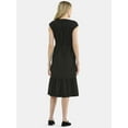 thumbnail image 3 of Time and Tru Women's V-Neck Midi Dress, Sizes XS-XXXL, 3 of 5