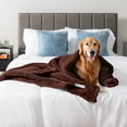 thumbnail image 6 of PetAmi Fluffy Waterproof Dog Blanket for Bed Large Dogs, Soft Warm Pet Sherpa Throw Pee Proof Couch Cover, Reversible Cat Blanket Sofa Crate Kennel Protector, Washable Mat Queen (Brown, 90x90), 6 of 10