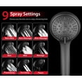 thumbnail image 4 of 2.5GPM Shower Heads with Handheld  Combo: High  Rain Shower Heads with Built-in Power Wash, 9 Mode Adjustable Dual Rainfall Showerhead with Anti-Clog Nozzles and Hose, Black, 4 of 6