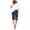 Navy#9527, variant on BOOMNY Womens Cotton Linen Shorts Elastic Wasit Baggy Shorts For Women Graphic Y2K Lightweight Loose Fit Cozy Summer Dailywear