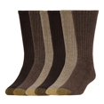 thumbnail image 1 of Calcetines GOLDTOE Harrington Crew para hombre, color marrón marlo/caqui, 6 pares, 1 of 4