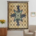 thumbnail image 2 of Vintage Geometric Sheer Curtains 54 Inches Long, Green Brown Abstract Plaid Checkered Light Filering Curtains, Breathable Simi Curtain Privacy Drapes for Kitchen Bathroom Small Window Treatment, 2 of 9