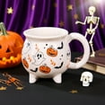 thumbnail image 2 of Shoreew Ceramic Cauldron Coffee Mug with Ghosts Pumpkins Bats Halloween Tea Cups Personalized Witchy Gifts for Sisters Family, 2 of 7