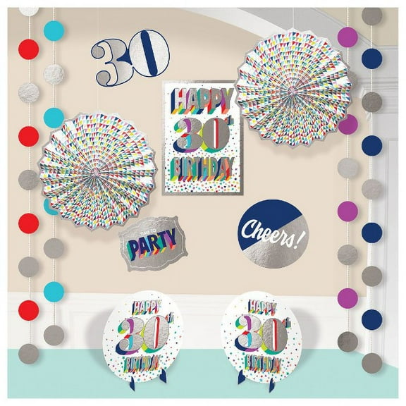 Over the Hill 'Here's to 30' Foil Room Decorating Kit (12pcs)