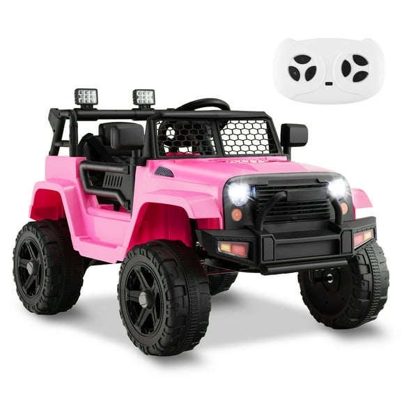 Costway 12V Battery Powered Ride On Truck Electric Kids Ride On Car with Remote Control 4-Wheel Vehicle Toy for Boys & Girls