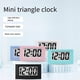 thumbnail image 5 of Mini Clock Triangle LED Screen Lectronic Digital Alarm Screen Desktop Clock for Home Office Table Be, 5 of 5