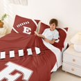 thumbnail image 3 of Erosebridal Sport Rugby Letter Monogrammed E Full Size Sheets 4-Piece for Teens,Football Gamer Bed Sheets for Boys Girls,Luxury Bedroom Decor, 3 of 5
