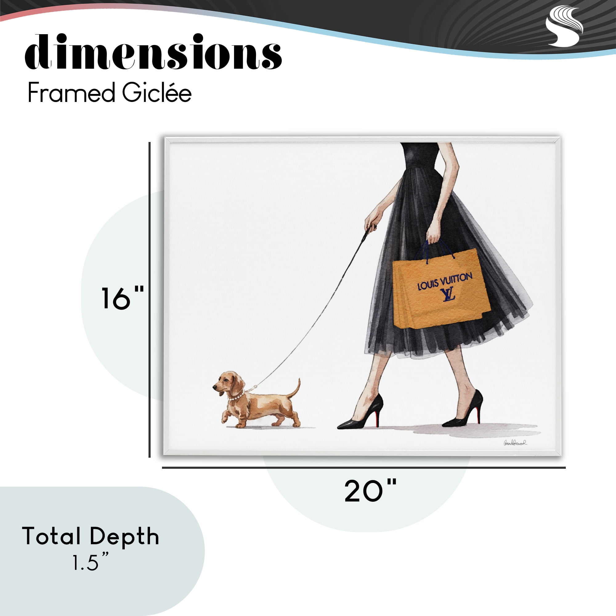 Stupell Industries Fashionable Dog Walking White Framed Giclee Art, design by Amanda Greenwood