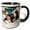 Black/White, variant on 3drose, Curious Basset Hound Puppies on Some Rocks, 15oz Two-tone Yellow Mug