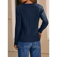 thumbnail image 3 of DOKOTOO Sweaters for Women Cable Knit Pullover Sweaters Long Sleeve V Neck Sweaters Jumper Tops, 3 of 7