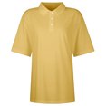 thumbnail image 7 of Tfken Tshirts For Women Short Sleeve Summer Lapel Neck Button Tees Tops Baggy Casual T-Shirts Ladies Trendy Clothes Outwear Size L Yellow, 7 of 7