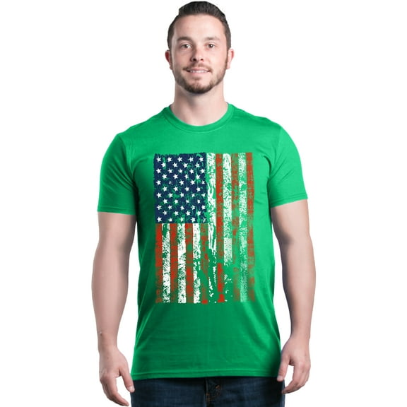 Shop4Ever Men's United States of America Flag USA 4th of July Graphic T-shirt XX-Large Irish Green