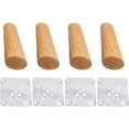 thumbnail image 1 of Juego de 4 patas inclinadas JAMW Madera maciza 15cm con placa de montaje y tornillos, 1 of 3