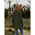 thumbnail image 4 of Chiclily Women's Fall Cardigan Lightweight Soft Knit Cardigan Army Green XL Long Sleeve Open Front Coat with Pockets, 4 of 7