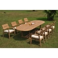 thumbnail image 6 of Grade-A Teak Dining Set: 8 Seater 9 Pc: 118" Mas Oval Trestle Leg Table And 8 Vellore Stacking Arm Chairs Outdoor Patio WholesaleTeak #51VL2709, 6 of 6