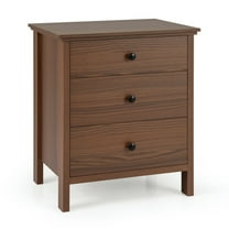 Canddidliike 3-Drawer Nightstand with Wooden Finish for Bedroom-Brown, End Table