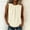 Khaki, variant on Women's Pleated Round Neck Tank, Sleeveless Solid Color Blouse with Neckline Gathers, Casual Relaxed Fit Summer & Everyday Wear White S
