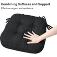 thumbnail image 3 of Chair Cushions for Dining Chairs 2 Pack, Tufted Memory Foam Kitchen Seat Cushions, Non-Slip Chair Pads with Ties, 16.5” x 16.5” x 3.5”-Set of 2（Charcoal）, 3 of 14