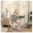 thumbnail image 2 of Kids Desk and Chair Set, Adjustable Height Study Table with Tilt Top, Storage Drawer, 6-12 Years, Gray, 2 of 9