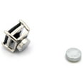 thumbnail image 3 of 7mm Princess Cut Jet Cubic Zirconia 4-Prong Magnetic Stud Earrings, Black/Silver-Tone, 3 of 3