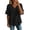 #0296-Black, variant on Raw Edge Casual T Shirts Women's Short Sleeve V Neck Solid Shirts Loose Fit Trendy Tops Summer Street Daily