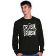 thumbnail image 3 of Cruisin For a Bruisin Fight Rebel Punk Men's Big & Tall Long Sleeve Graphic Tee Brisco Brands 2X, 3 of 5