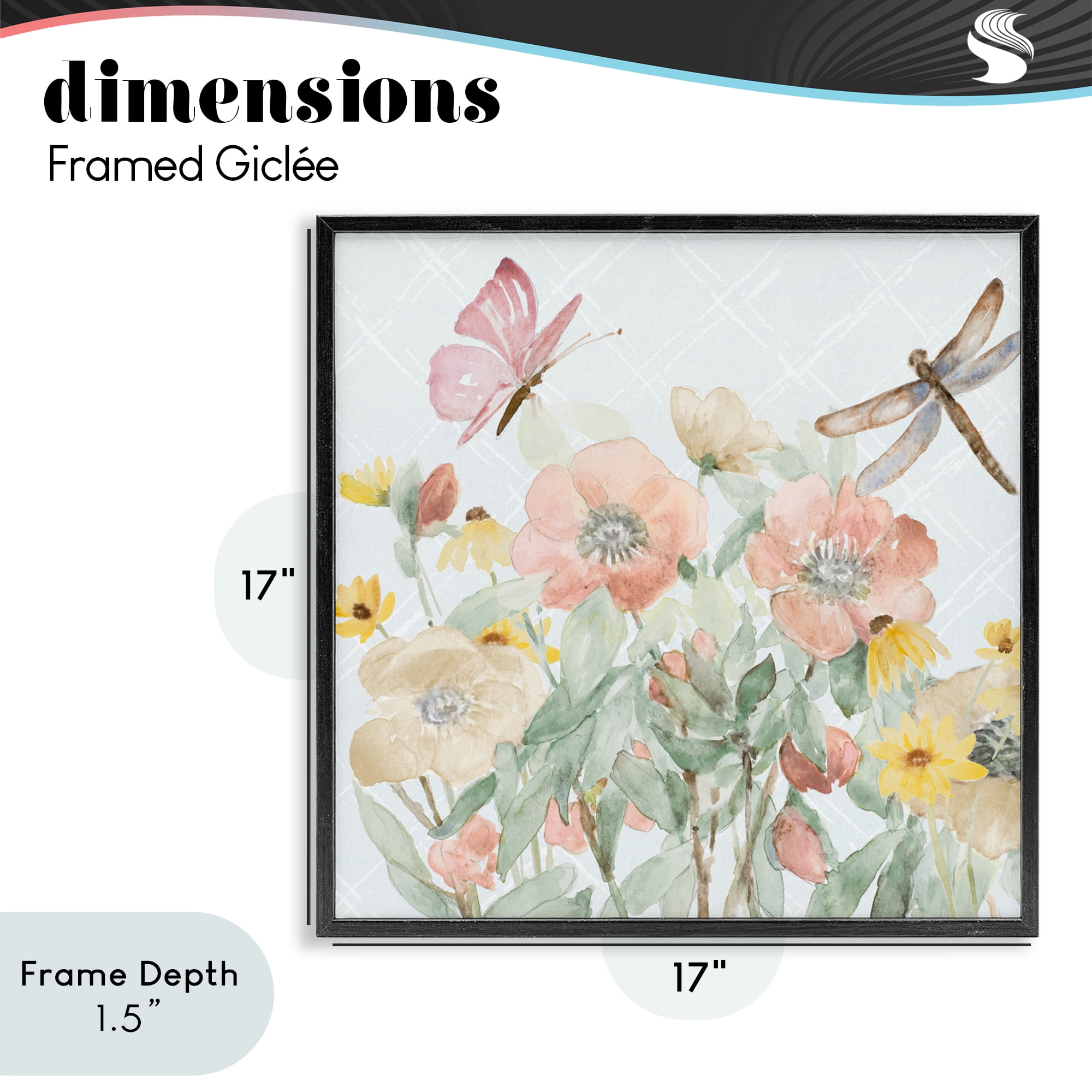 Stupell Industries Garden Joy with Insects Black Framed Giclee Art, design by Lanie Loreth