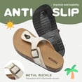 thumbnail image 4 of Lezzglt Kids Sandals with Cork Footbed Girls Boys Flip Flops, Casual Thong Slides Sandals Adjustable Straps Buckle,Flat Mules Arch Support Open Toes Flat for Toddler Summer Slippers, 4 of 8