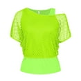 thumbnail image 4 of XDZJLR Womens T Shirt 1980S Neon Festival Fishnet Short Sleeve for Retro Party And Dance Events Tees, 4 of 6