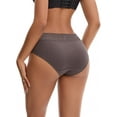 thumbnail image 2 of Unique Bargains Lace Mid Rise Briefs Underwear L Dark Grey, 2 of 6