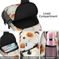 thumbnail image 4 of Sling Backpack,Beige Halloween Pumpkins Ghosts and Bats Sling Bag with Water Bottle Holder,Waterproof Sling Bag for Men/Women with Headphone Jack for Hiking,Travel, 4 of 6