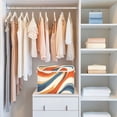 thumbnail image 4 of Yayeee Collapsible Cube Storage Bin with Lid Fabric Closet Decorative Basket with Handles, Beige Abstract Wavy, 4 of 7