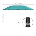 thumbnail image 3 of Outsunny 7.6FT Aluminum Patio Umbrella 8 Ribs Market Umbrella, Sky Blue, 3 of 10