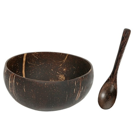 

Coconut Bowl Coconut Cutlery Fruit Salad Bowl with Spoon (Assorted Color)