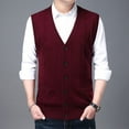 thumbnail image 5 of FINALGANG Mens Sweater Vest Solid Color Cable Knit Vest V Neck Button Front Sleeveless Pockets Casual Warm Cardigan Vest For Daily Outdoor Office Wear Soft Knitwear, 5 of 5