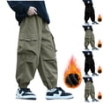 thumbnail image 4 of Gpaecead Spring Regular Kid's Boys Cargo Pants Wide Leg Pants Casual Straight Leg Pants Sports Pants 4-13 Years Olive Green, 4 of 4