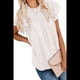thumbnail image 2 of Blusa Informal de Corta con Cuello Redondo, Encaje, Crochet y Pompones para Mujer, Color , Talla M, 2 of 7