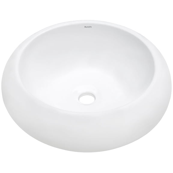 Ruvati Rvb0318 Vista 18" Round Porcelain Vessel Bathroom Sink - White